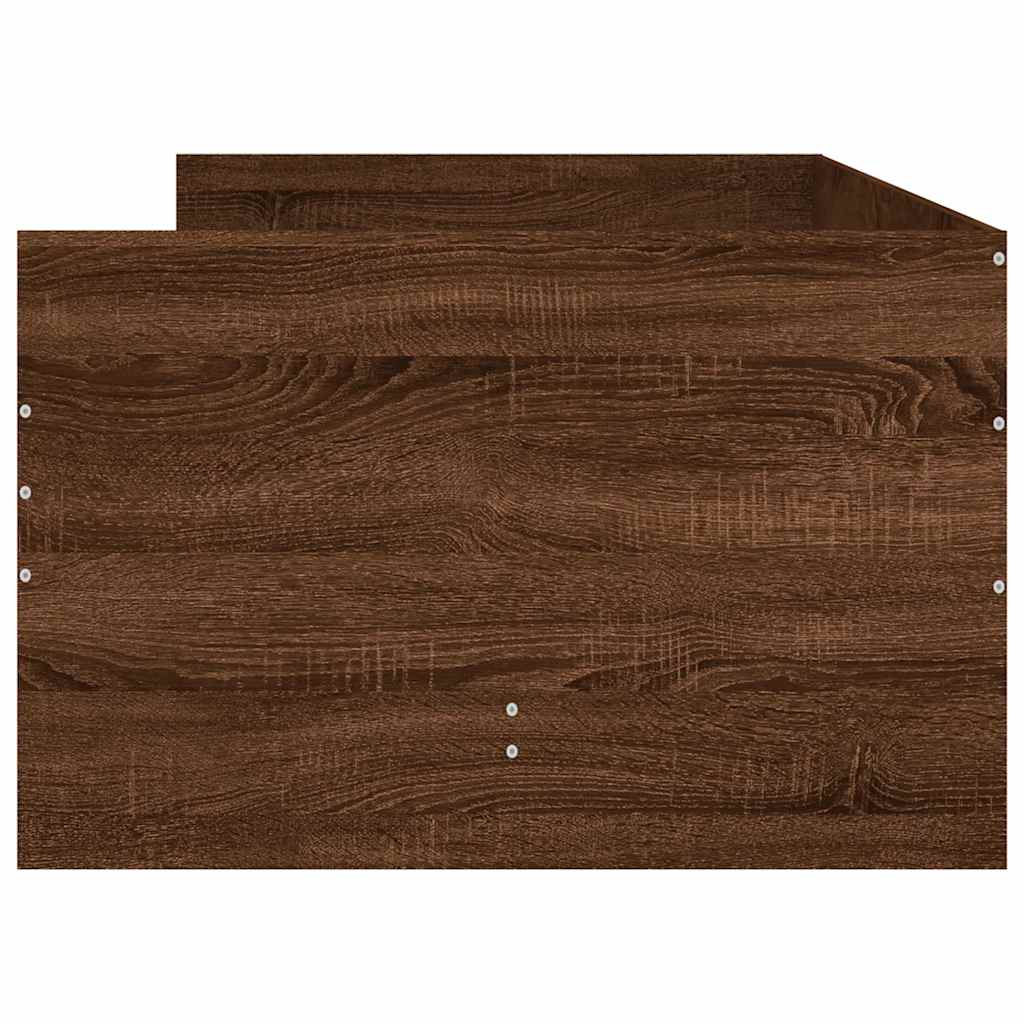 Bed Frame with Drawers without Mattress Brown Oak 90x190 cm Single