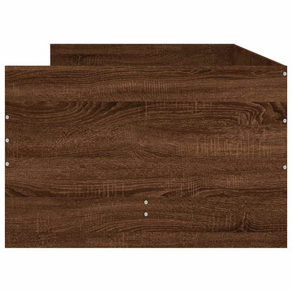 Bed Frame with Drawers without Mattress Brown Oak 90x190 cm Single