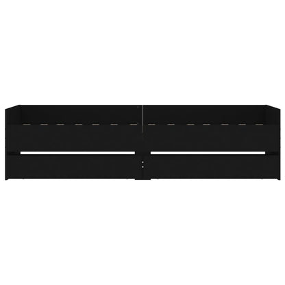 Bed Frame without Mattress Black 75x190 cm Small Single Small Single