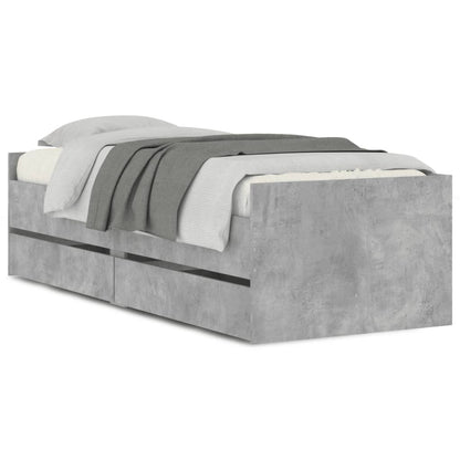 Bed Frame | Concrete grey | Engineered wood | Small Single | Bed Frame
