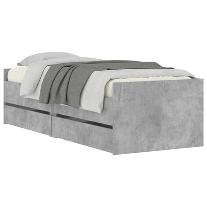 Bed Frame | Concrete grey | Engineered wood | Small Single | Bed Frame
