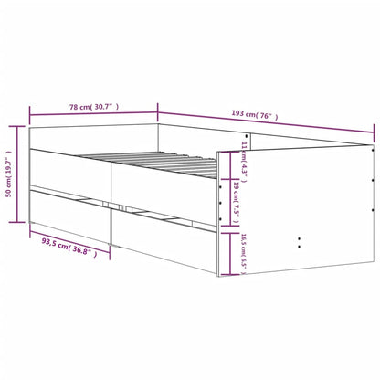 Bed Frame | Concrete grey | Engineered wood | Small Single | Bed Frame