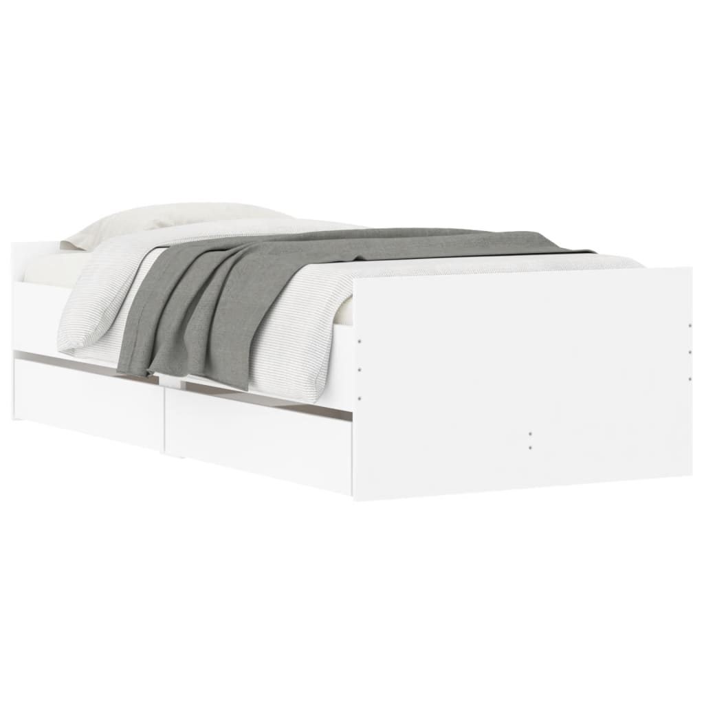 Bed Frame | White | Engineered wood | Single | Bed Frame | Rectangular