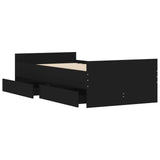 Bed Frame with Drawers without Mattress Black 100x200 cm