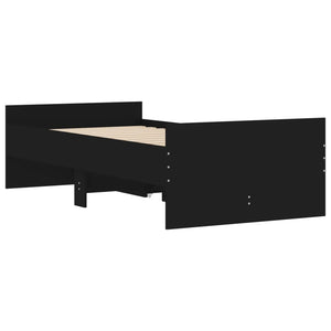 Bed Frame with Drawers without Mattress Black 100x200 cm