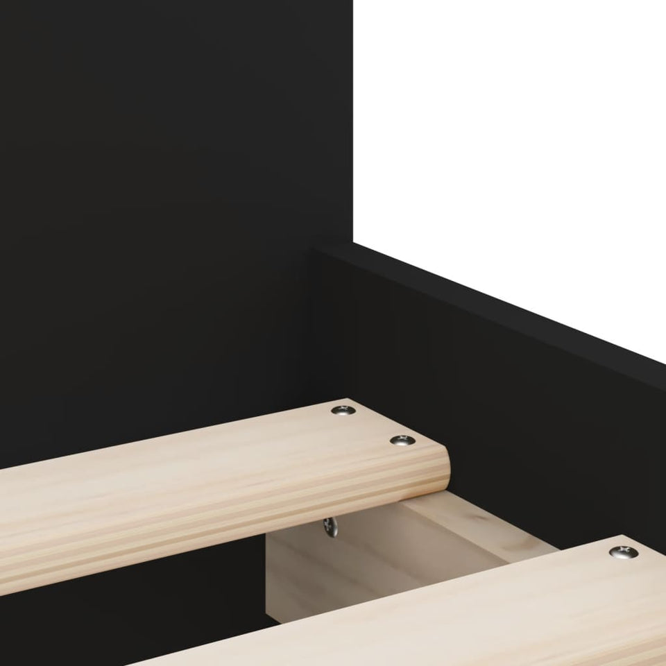 Bed Frame with Drawers without Mattress Black 100x200 cm