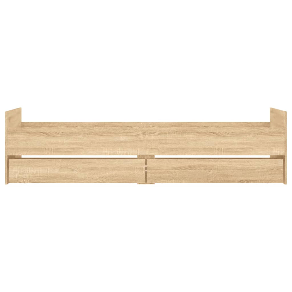 Bed Frame with Drawers without Mattress Sonoma Oak 100x200 cm