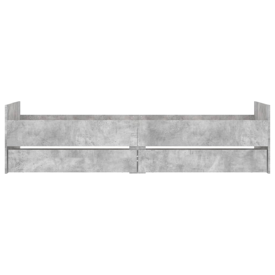 Bed Frame with Drawers Concrete Grey 100x200 cm