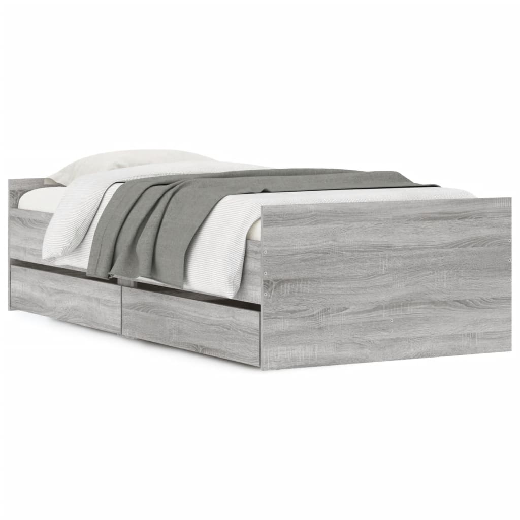 Bed Frame | Grey sonoma | Engineered wood | Single | Bed Frame