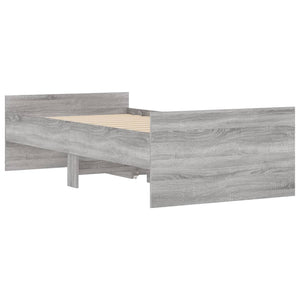 Bed Frame with Drawers Grey Sonoma 100x200 cm