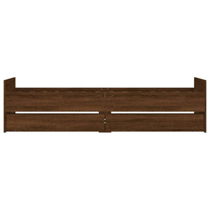 Bed Frame with Drawers without Mattress Brown Oak 100x200 cm