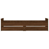 Bed Frame with Drawers without Mattress Brown Oak 100x200 cm