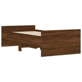 Bed Frame with Drawers without Mattress Brown Oak 100x200 cm