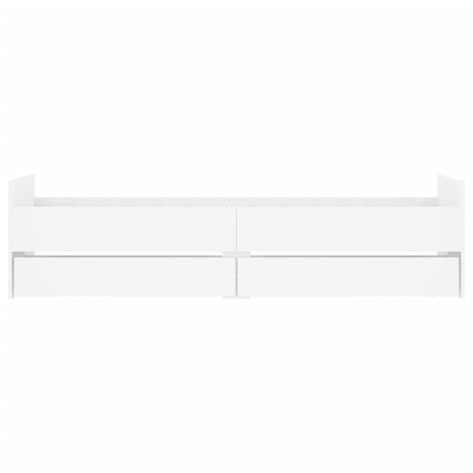 Bed Frame with Drawers White 90x200 cm