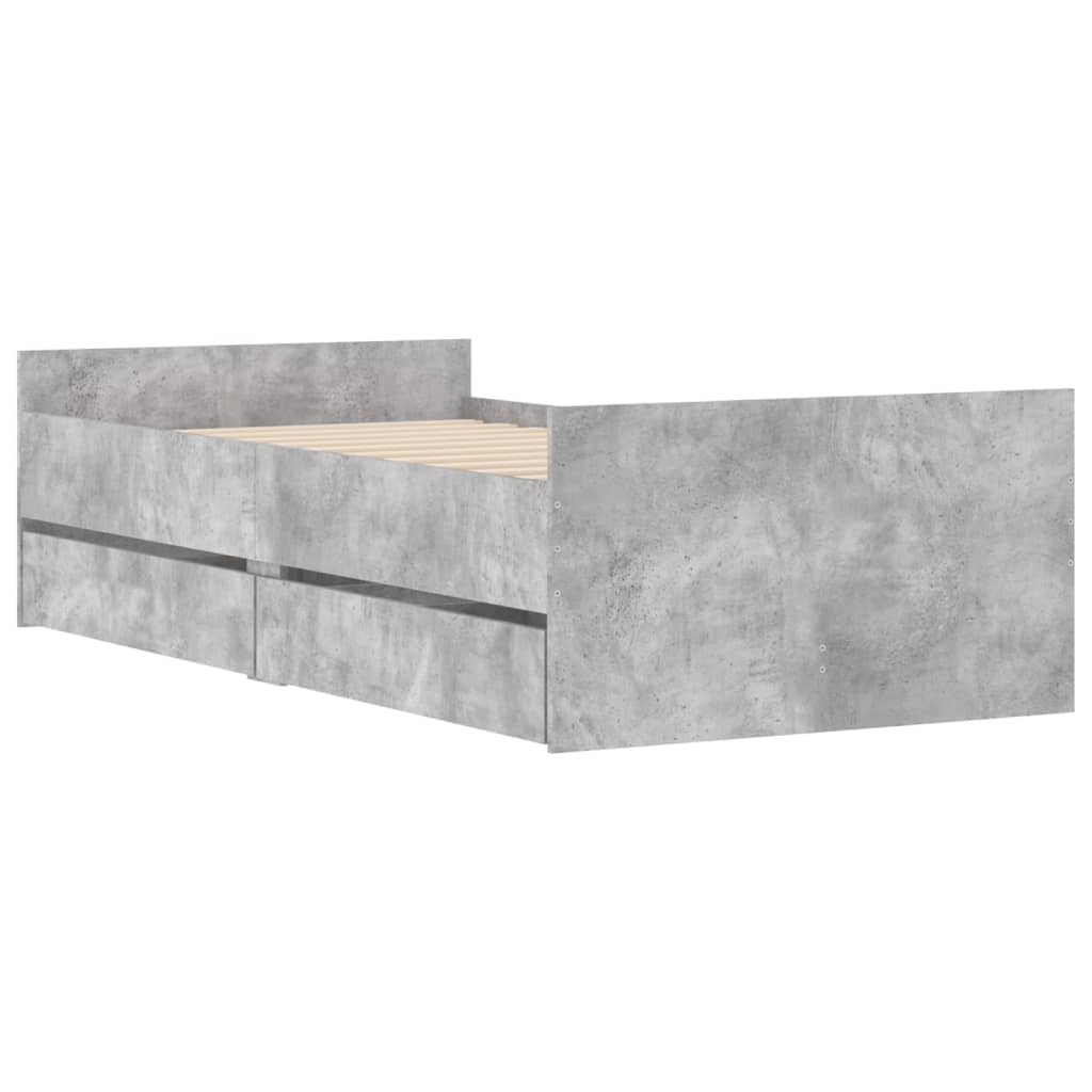 Bed Frame | Concrete grey | Engineered wood, Plywood | Single | Bed Frame