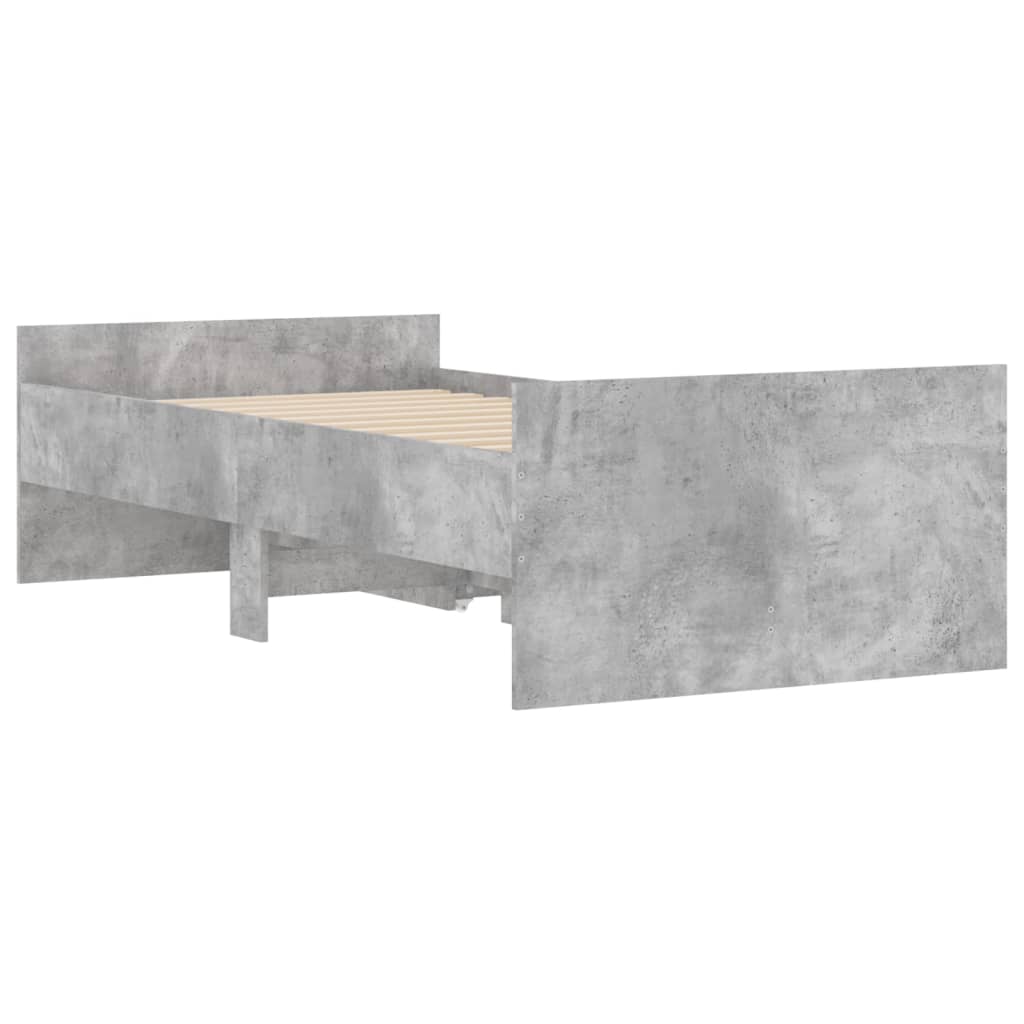 Bed Frame | Concrete grey | Engineered wood, Plywood | Single | Bed Frame