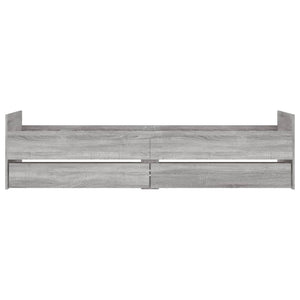 Bed Frame with Drawers Grey Sonoma 90x200 cm