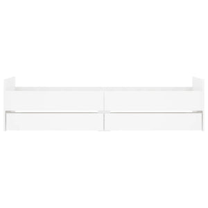 Bed Frame with Drawers without Mattress White 90x190 cm Single