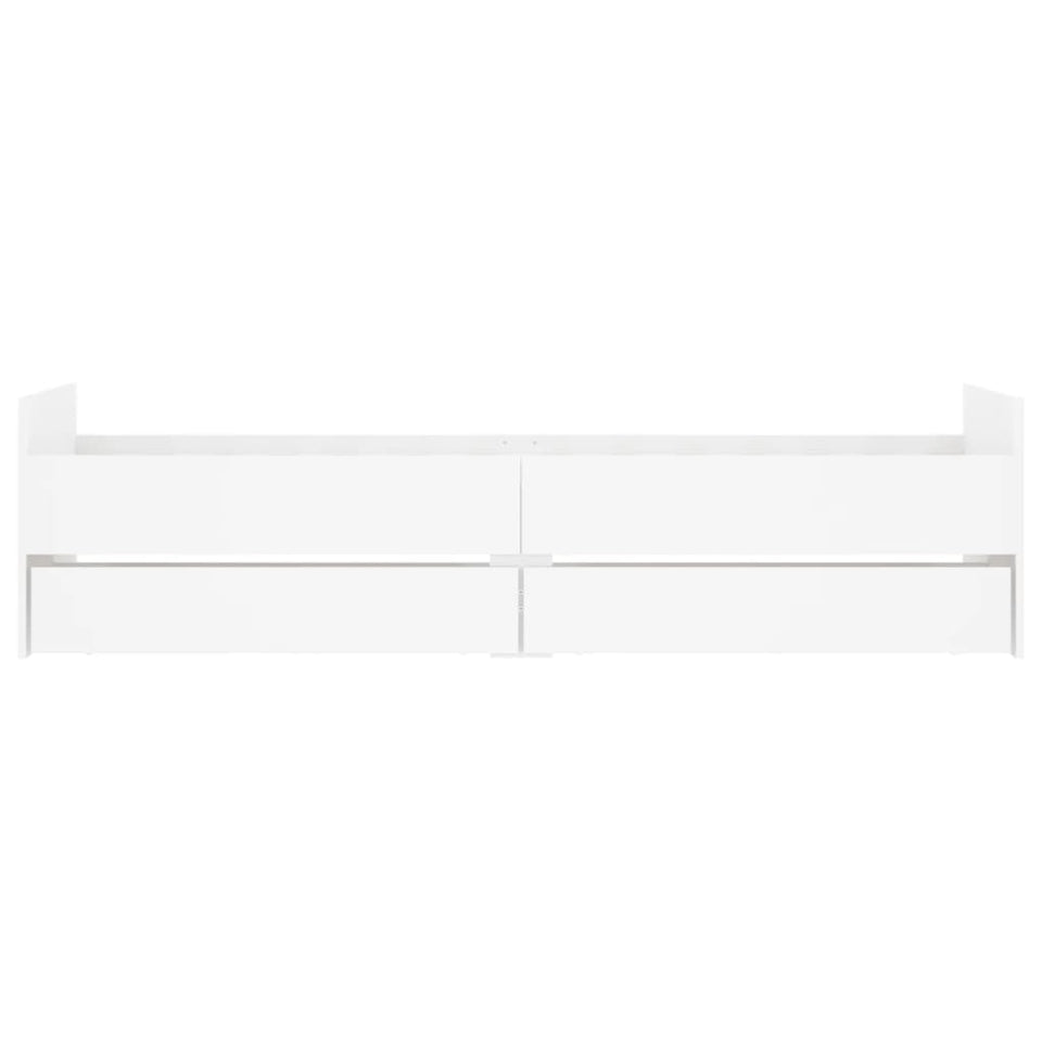 Bed Frame with Drawers without Mattress White 90x190 cm Single