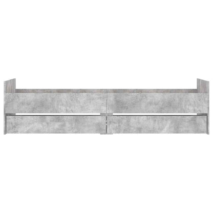 Bed Frame | Concrete grey | Engineered Wood | 90x190 cm Single
