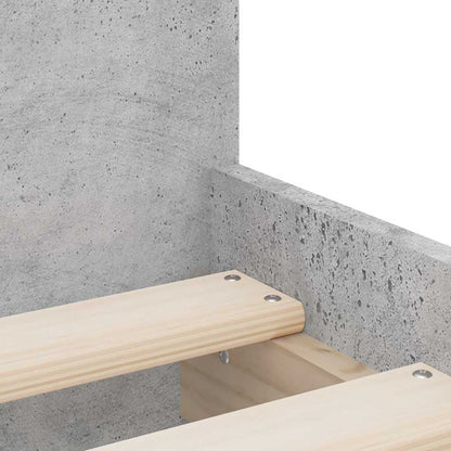 Bed Frame | Concrete grey | Engineered Wood | 90x190 cm Single