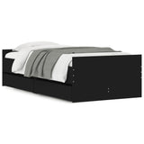 Bed Frame with Drawers Black 75x190 cm Small Single