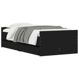 Bed Frame with Drawers Black 75x190 cm Small Single