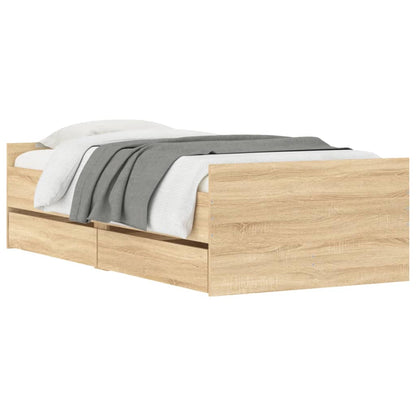 Bed Frame | Sonoma oak | Engineered wood | Small Single | Storage
