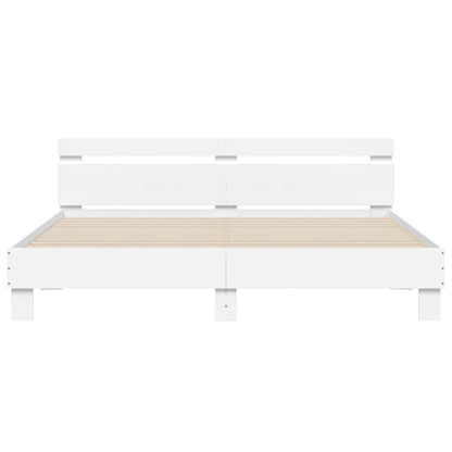 Bed Frame | White | Engineered wood, Plywood | 200x200 cm | Modern