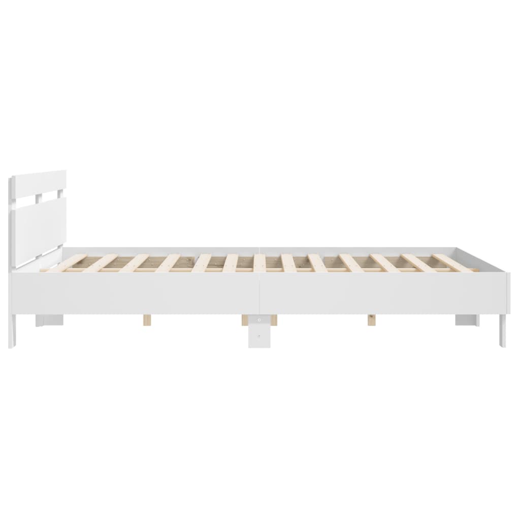 Bed Frame | White | Engineered wood, Plywood | 200x200 cm | Modern