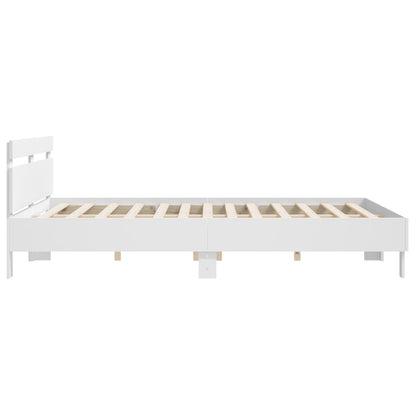 Bed Frame | White | Engineered wood, Plywood | 200x200 cm | Modern