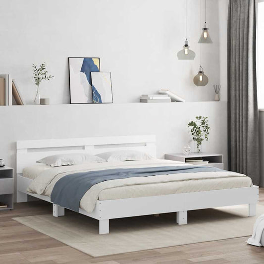 Bed Frame without Mattress White 200x200 cm