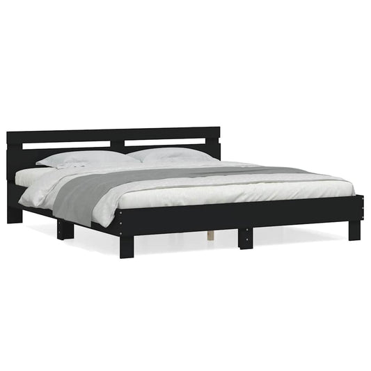 Bed Frame without Mattress Black 200x200 cm