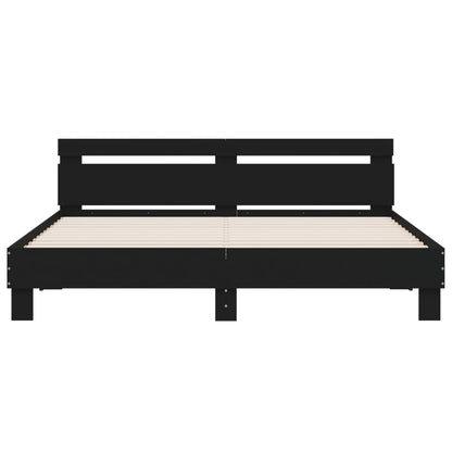 Bed Frame | Black | Engineered Wood, Plywood | 200 x 200 cm | Durable