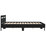 Bed Frame with Headboard Black 200x200 cm Engineered Wood