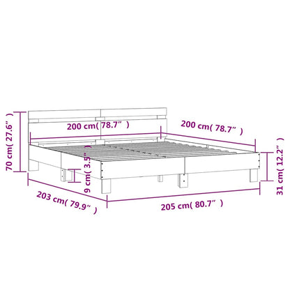 Bed Frame without Mattress Sonoma Oak 200x200 cm