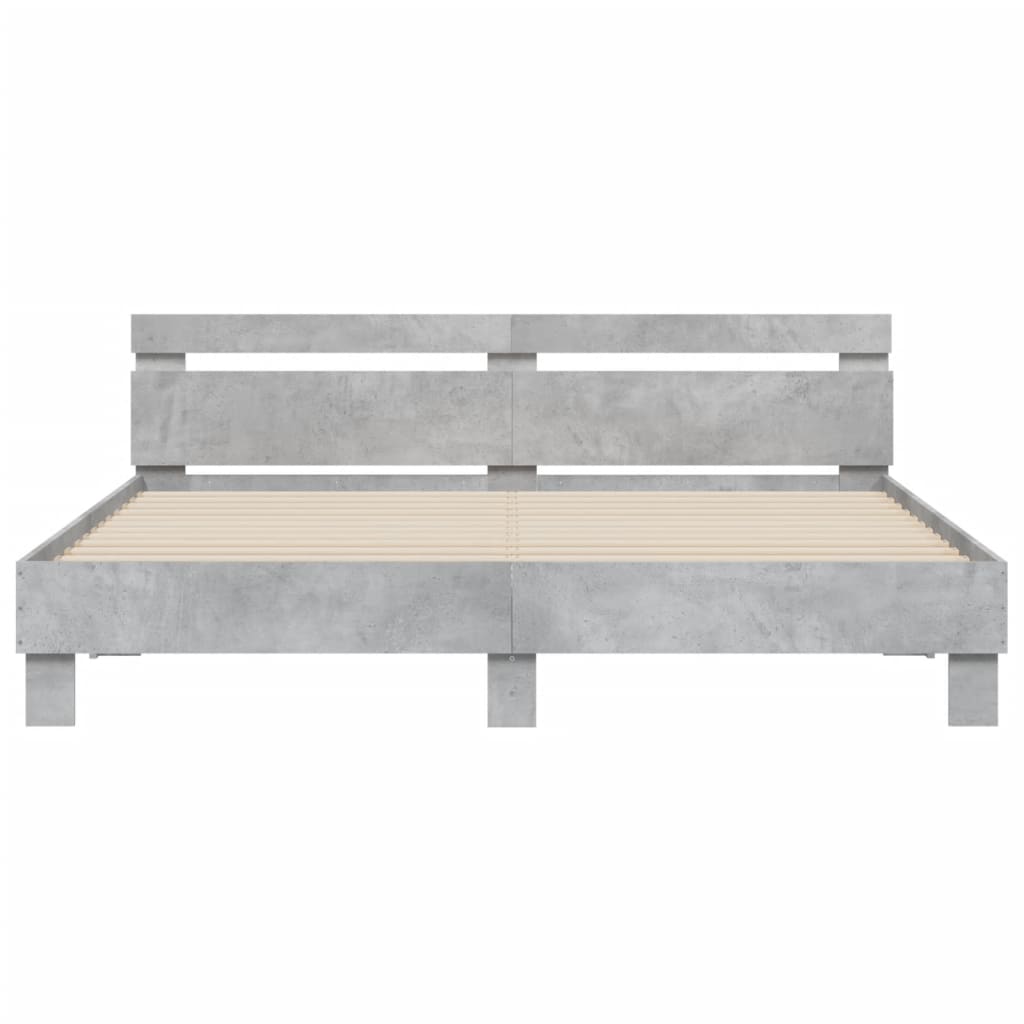 Bed Frame | Concrete Grey | Engineered Wood | Double | Modern | Bed Frame