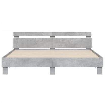 Bed Frame | Concrete Grey | Engineered Wood | Double | Modern | Bed Frame
