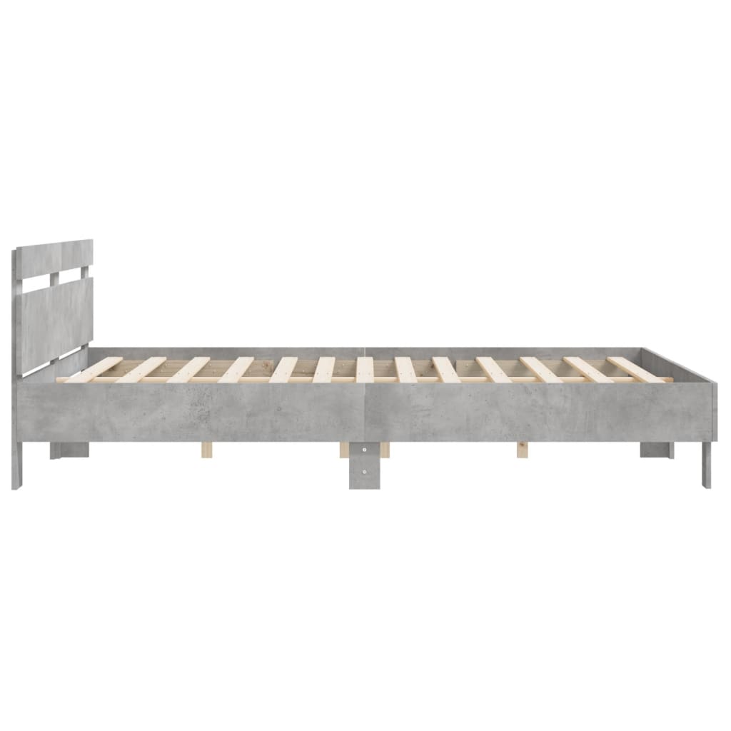 Bed Frame | Concrete Grey | Engineered Wood | Double | Modern | Bed Frame