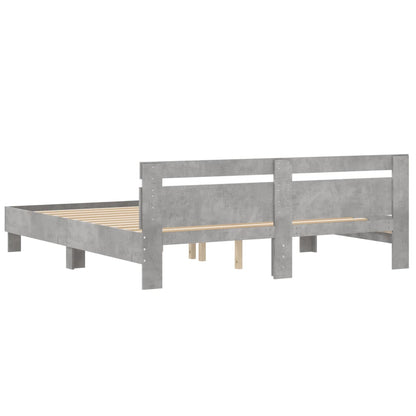 Bed Frame | Concrete Grey | Engineered Wood | Double | Modern | Bed Frame