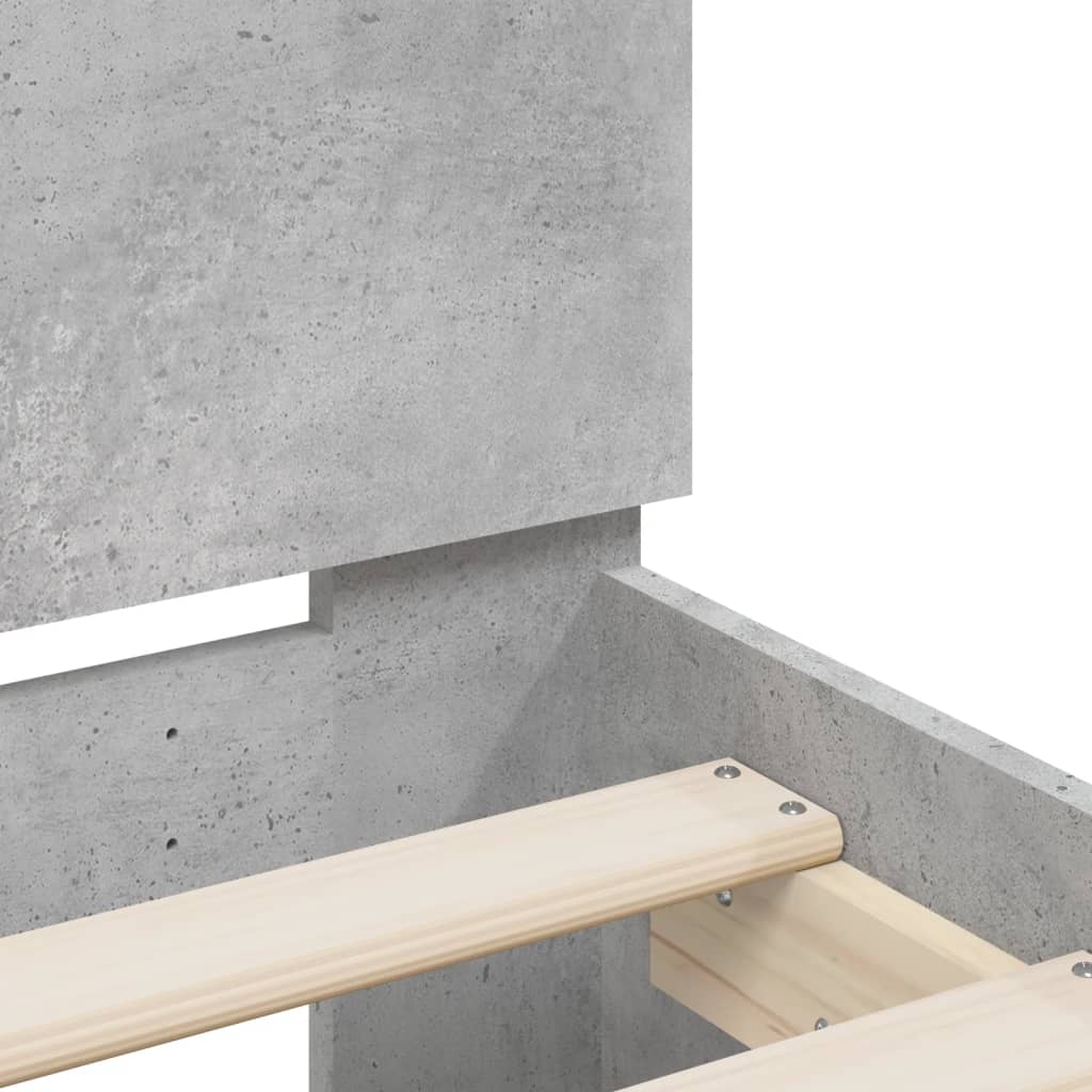 Bed Frame | Concrete Grey | Engineered Wood | Double | Modern | Bed Frame