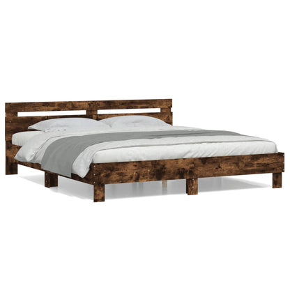 Bed Frame | Smoked Oak | Engineered Wood | Double | Modern | Bed Frame