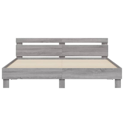 Bed Frame | Grey Sonoma | Engineered wood, Plywood | Double | Modern