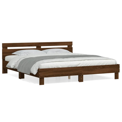 Bed Frame | Brown Oak | Engineered Wood, Plywood | Double | Durable