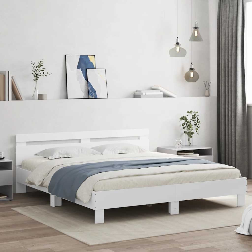 Bed Frame | White | Engineered Wood, Plywood | Super King | Modern