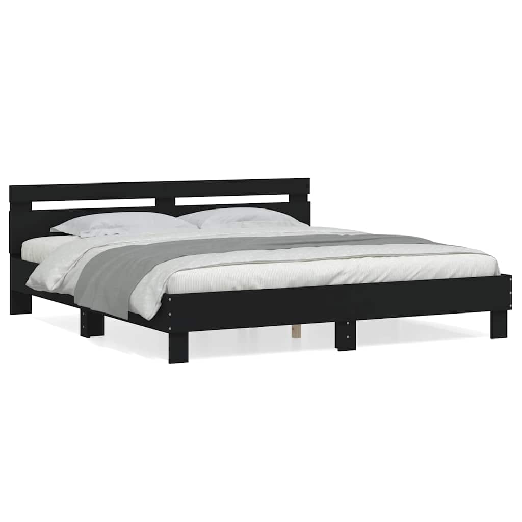 Bed Frame | Black | Engineered wood, Plywood | 183x203 cm King