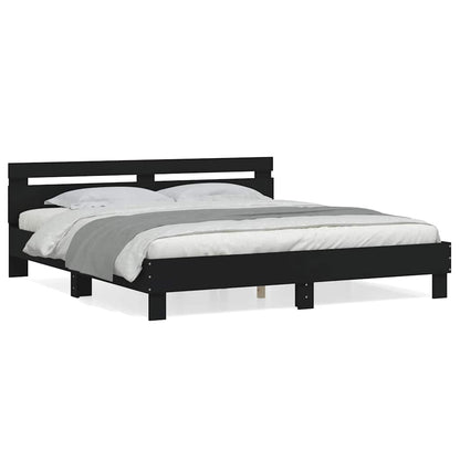 Bed Frame | Black | Engineered wood, Plywood | 183x203 cm King
