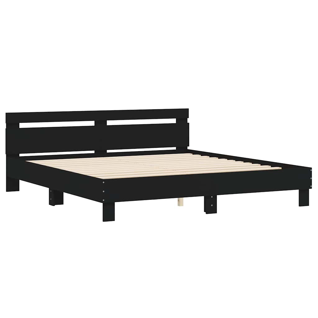 Bed Frame | Black | Engineered wood, Plywood | 183x203 cm King