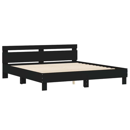 Bed Frame | Black | Engineered wood, Plywood | 183x203 cm King