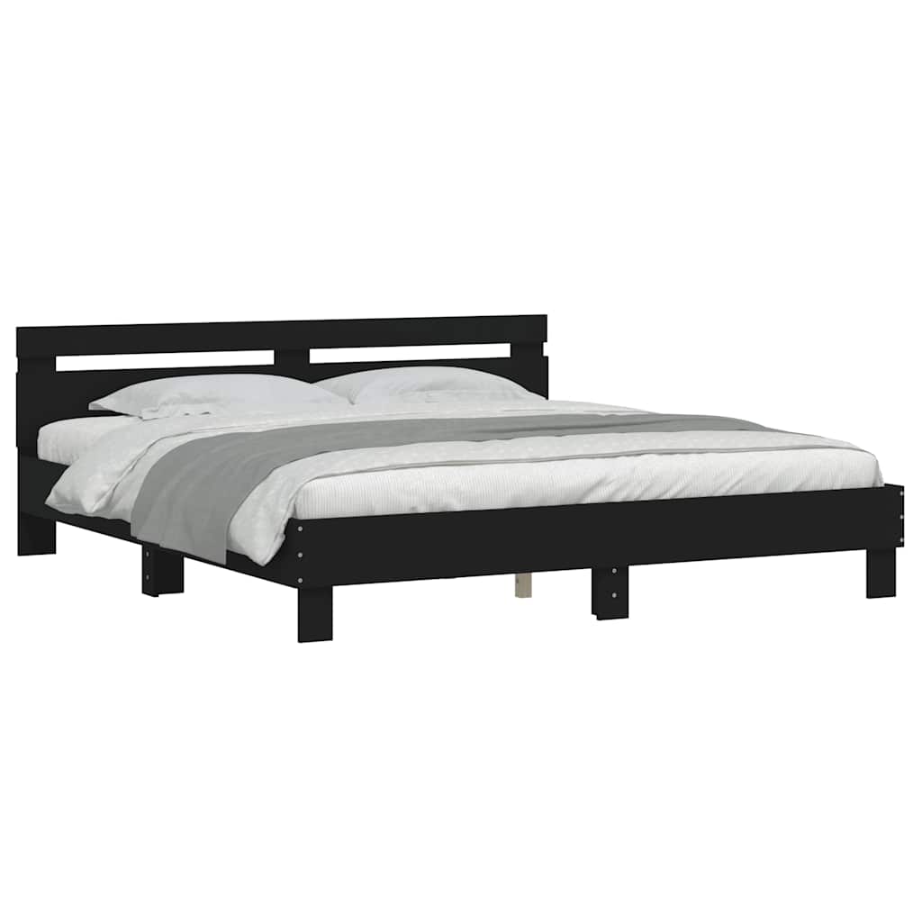 Bed Frame | Black | Engineered wood, Plywood | 183x203 cm King